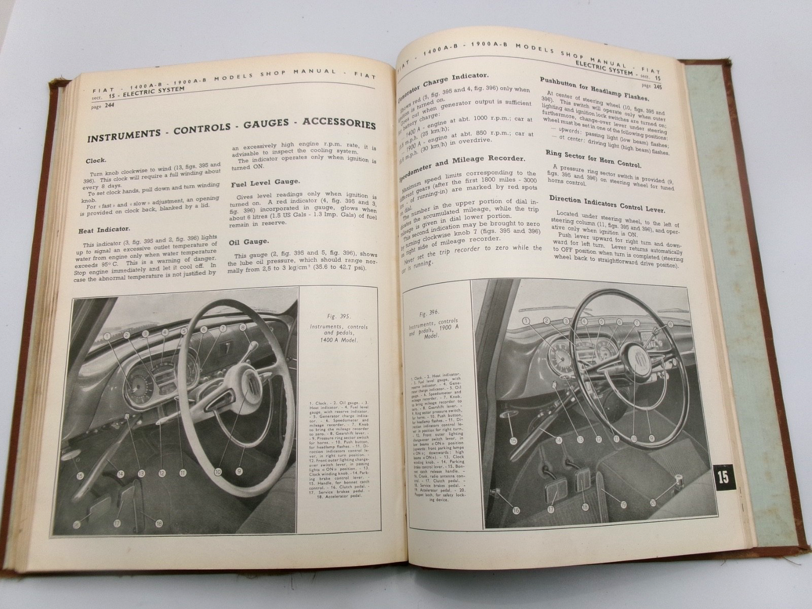 OEM Genuine 1950-1959 Fiat 1400 A-B and 1900 A-B Sedan Workshop Manual 300 pages - Bluemoon Classic Parts
