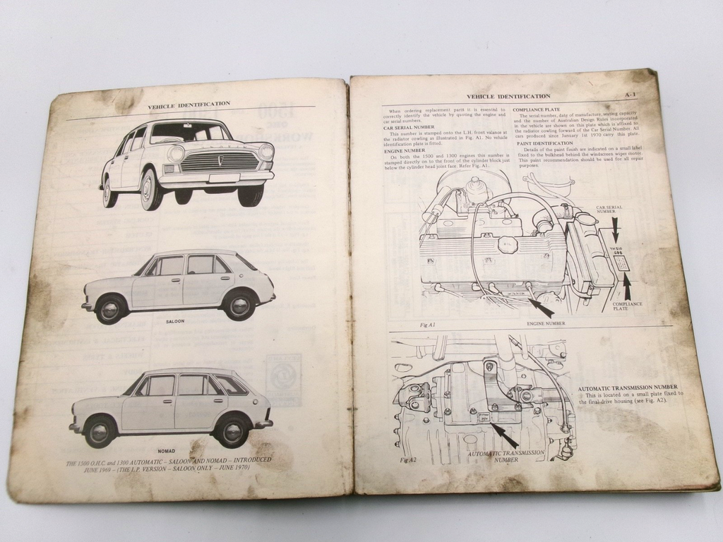 OEM Genuine 1969-1970 Leyland Morris Saloon 1500 OHC & 1300 Auto Workshop Manual - Bluemoon Classic Parts