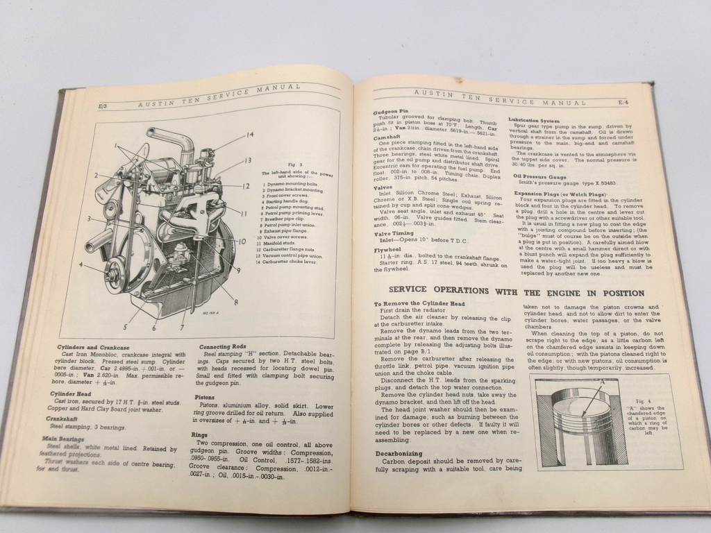 OEM Genuine Austin 10 Ten Service Manual GVI GSI Series - Bluemoon Classic Parts