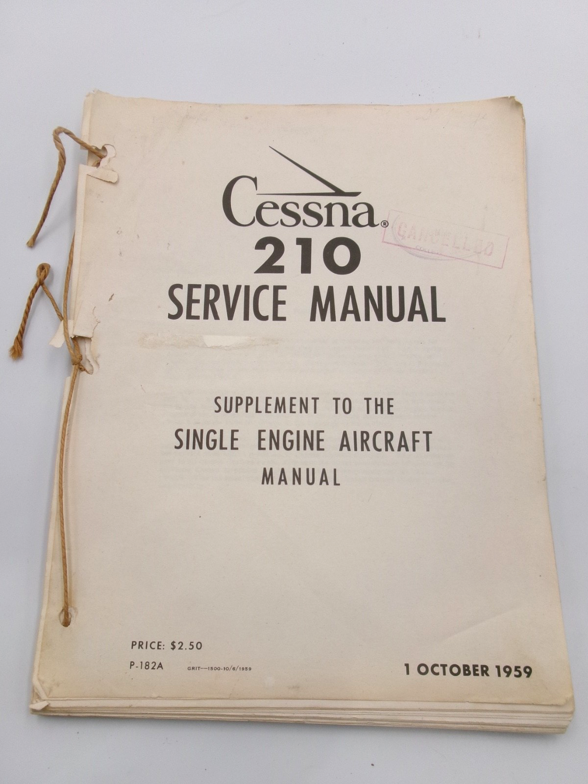 OEM Genuine Cessna Continental 210 Service Manual approx 200p - Bluemoon Classic Parts