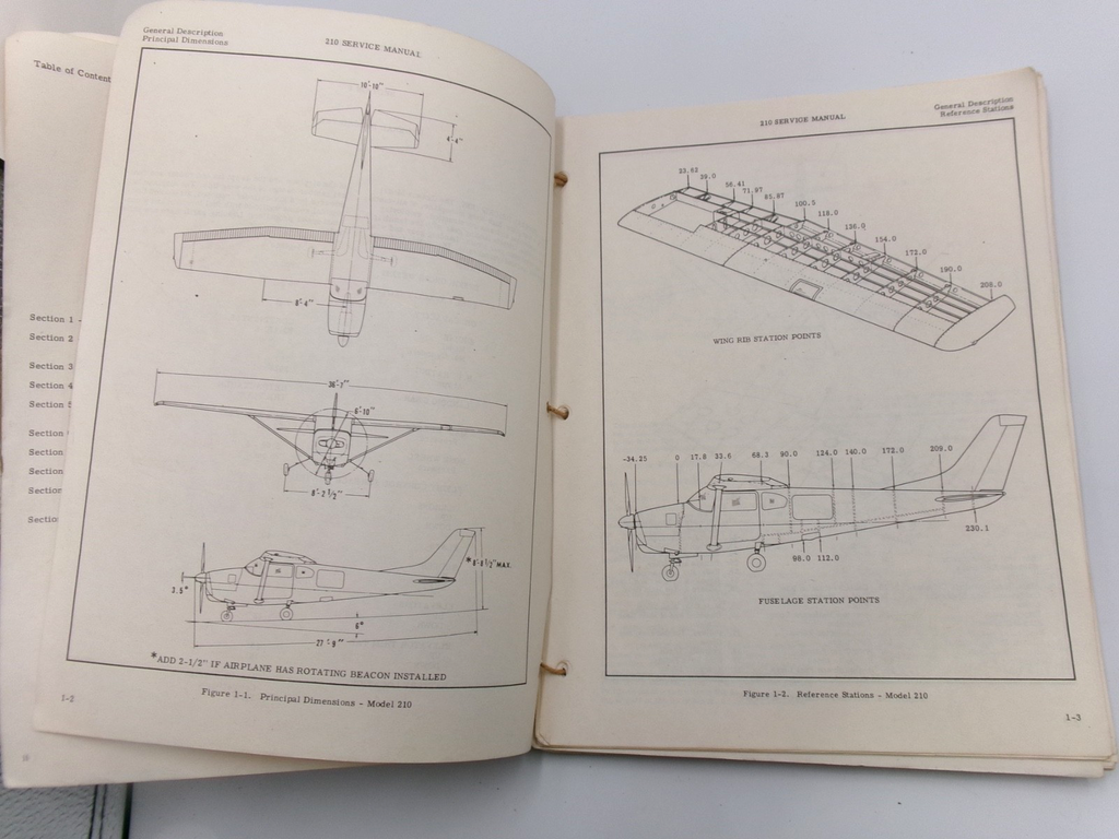 OEM Genuine Cessna Continental 210 Service Manual approx 200p - Bluemoon Classic Parts