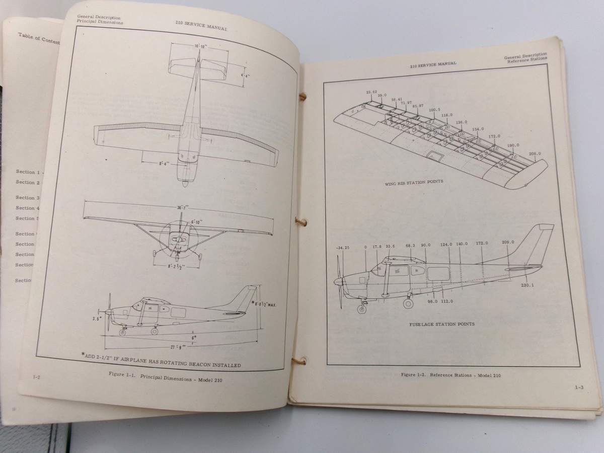 OEM Genuine Cessna Continental 210 Service Manual approx 200p - Bluemoon Classic Parts