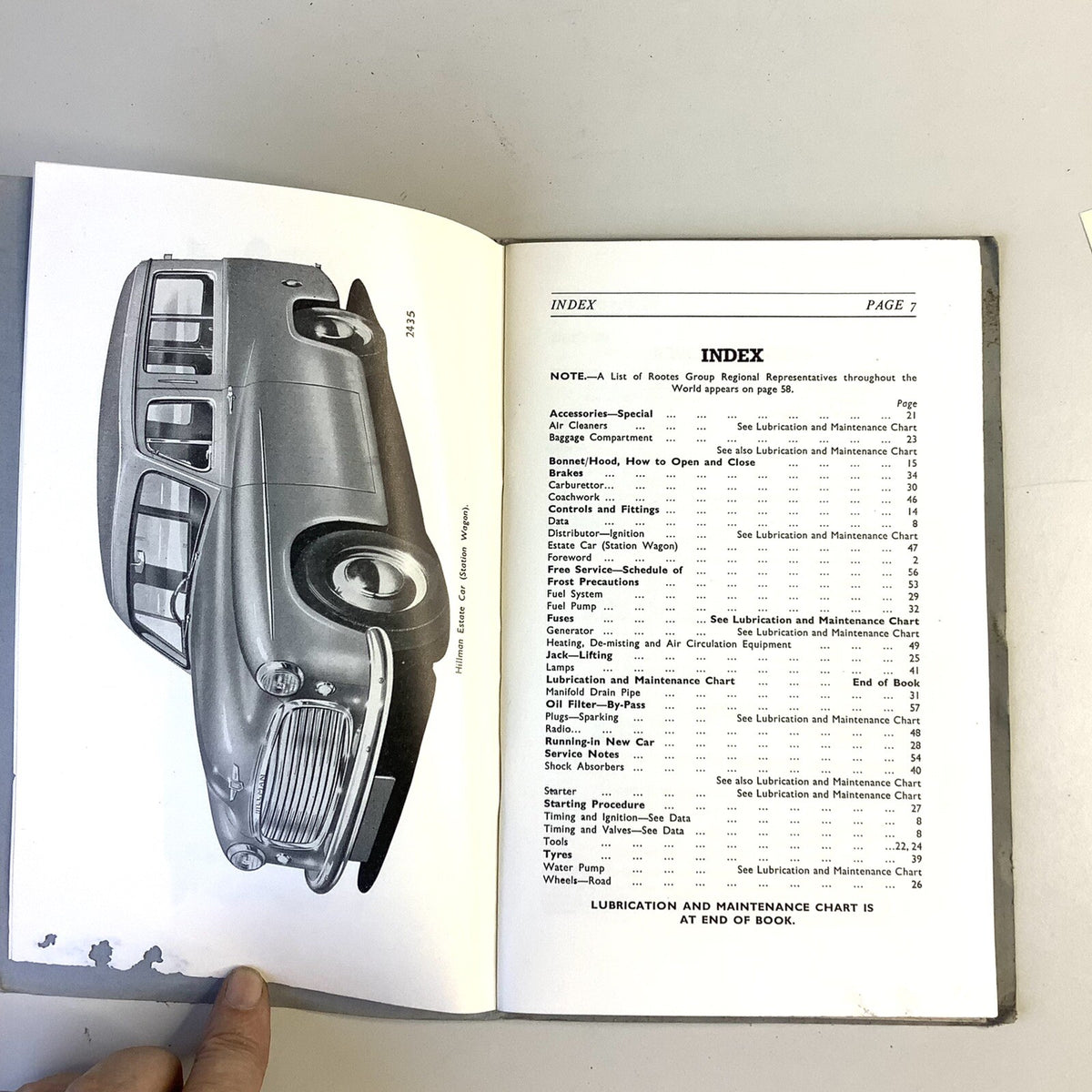 OEM Hillman Minx Mark VI Owners Manual, w/ Original Pull Out Chart - Bluemoon Classic Parts