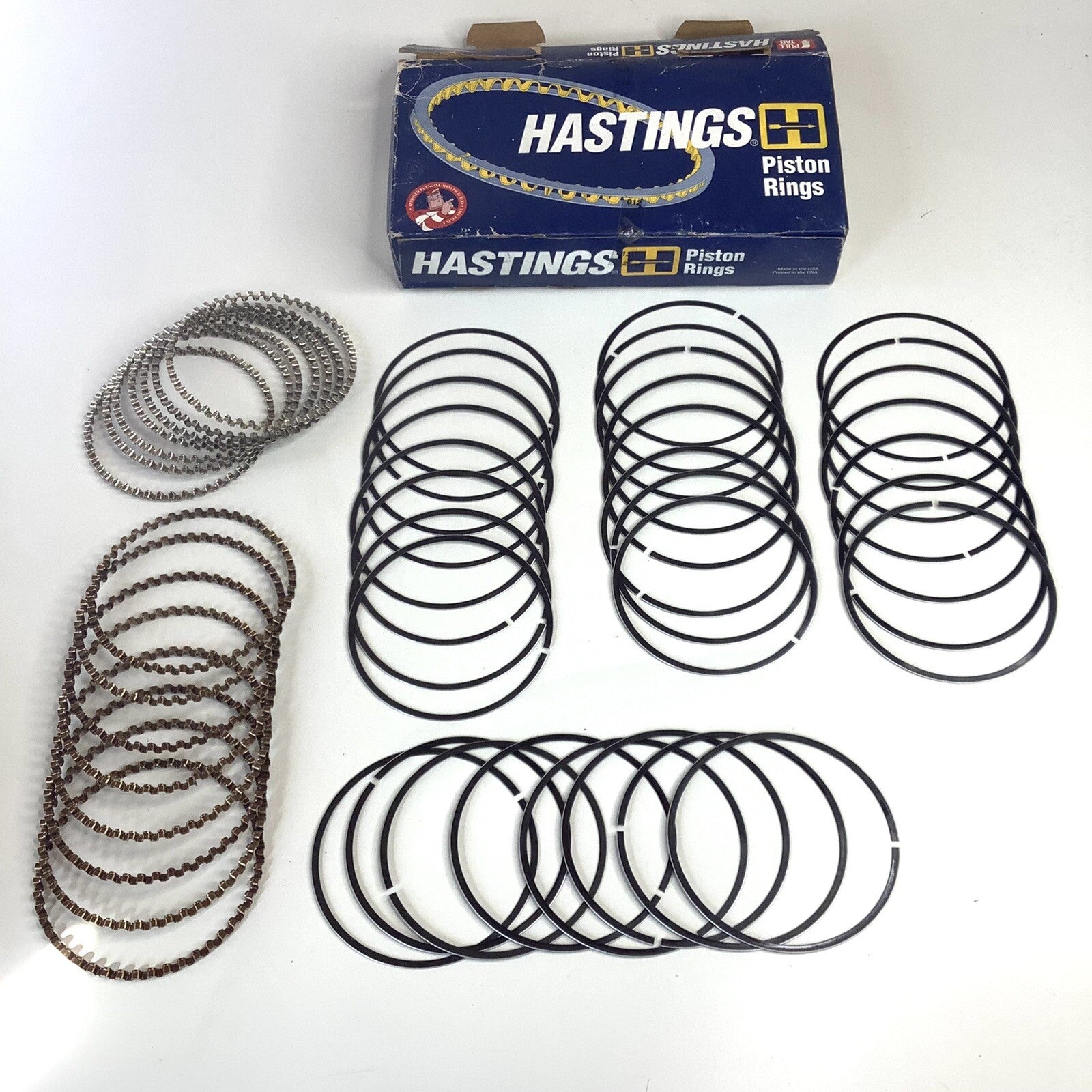 NOS Hastings AMC 8 Cyl Piston Rings, 2 Short Of Full Set, Bore Width 4.080 - Bluemoon Classic Parts