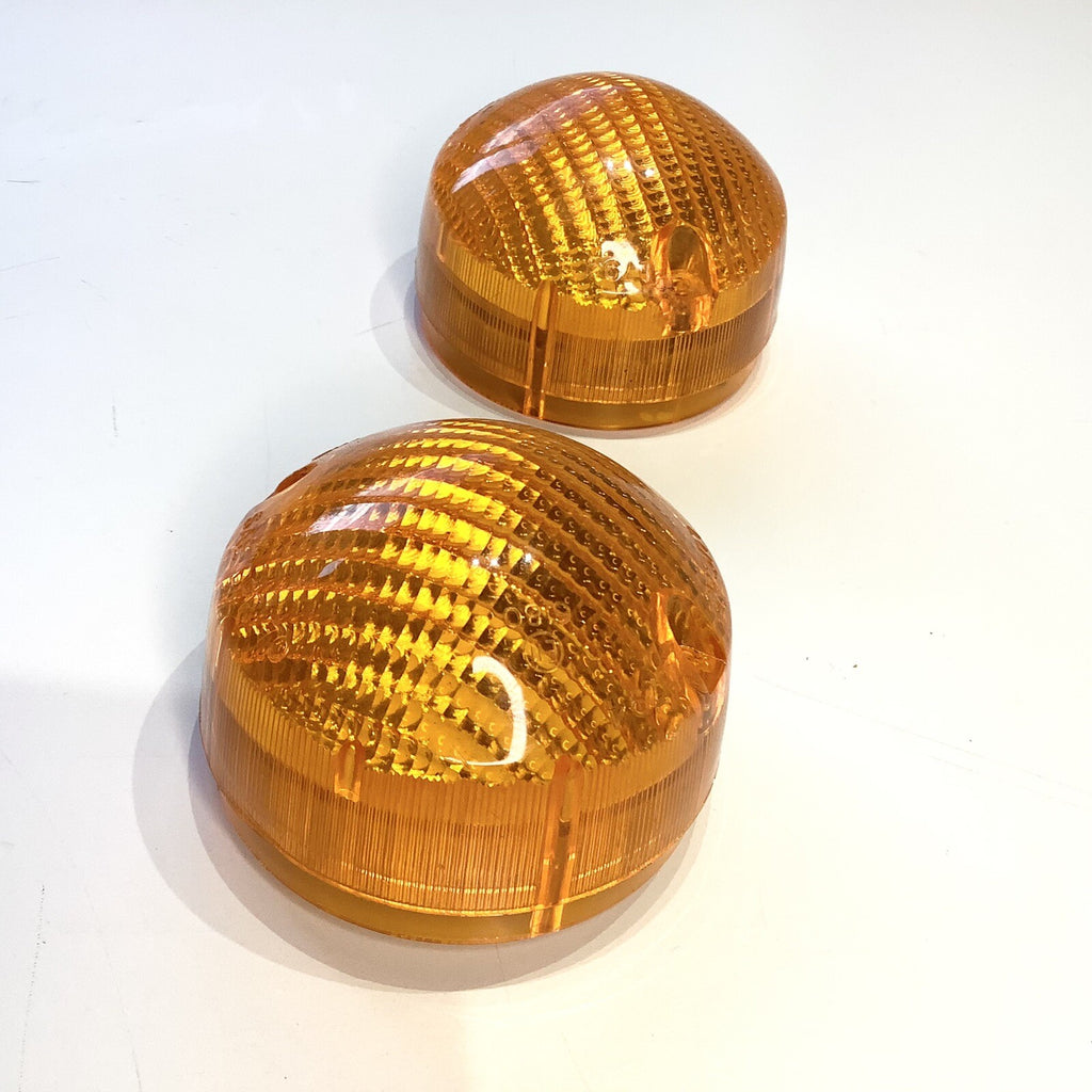 Lucas NOS L794 ONE PAIR Amber Indicator Lenses Morgan Landrover Triumph Lotus - Bluemoon Classic Parts
