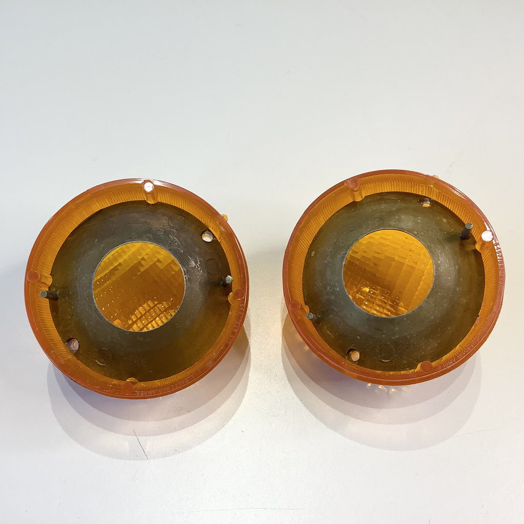 Lucas NOS L794 ONE PAIR Amber Indicator Lenses Morgan Landrover Triumph Lotus - Bluemoon Classic Parts