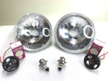 NOS PAIR Lucas 7” Head Lights & 2 Halogen Bulbs for RH Drive Vehicles Universal - Bluemoon Classic Parts
