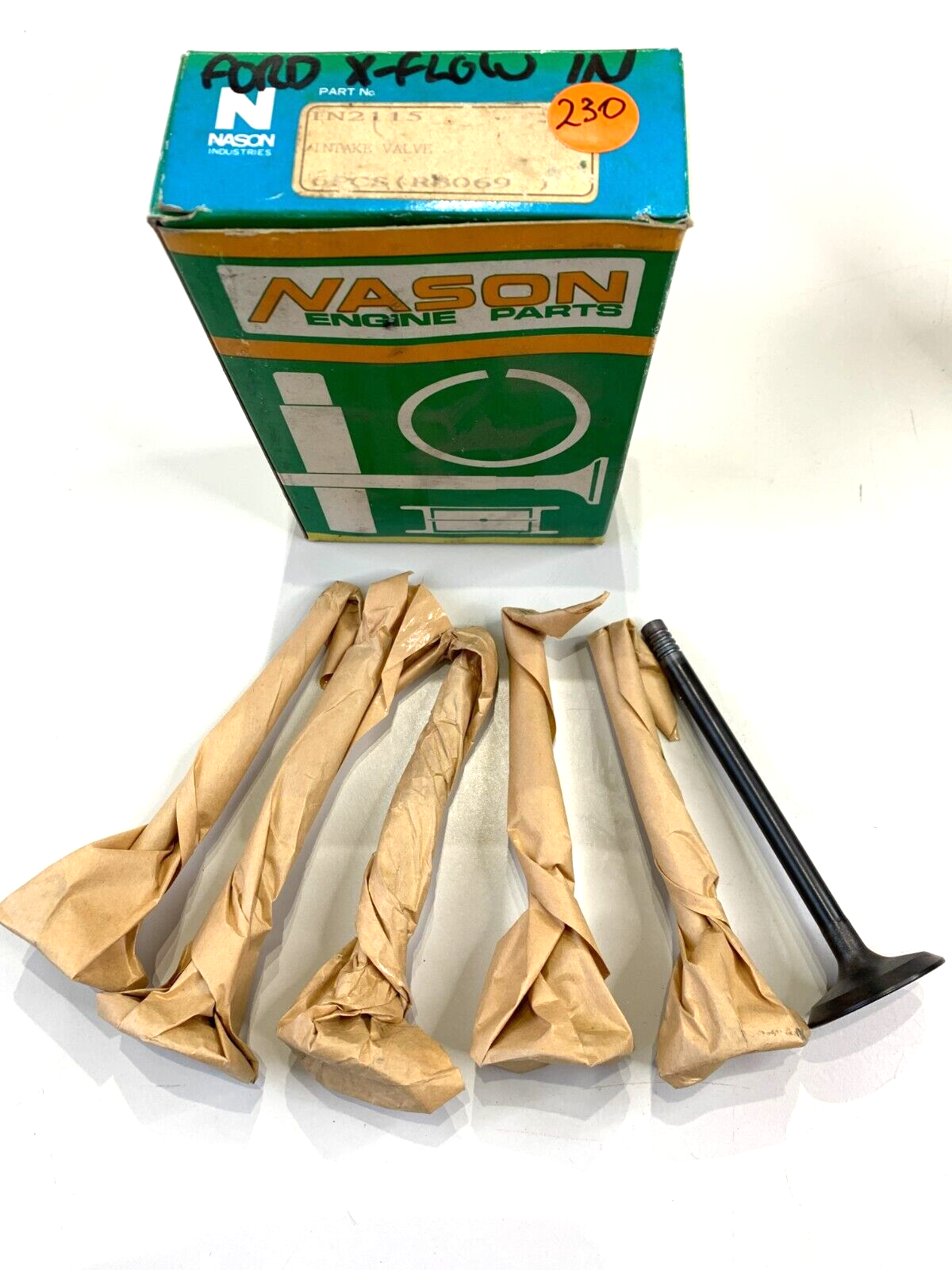New Old Stock 'Old School' Nason Ford X Flow 6cyl Inlet Valves with black finish - Bluemoon Classic Parts