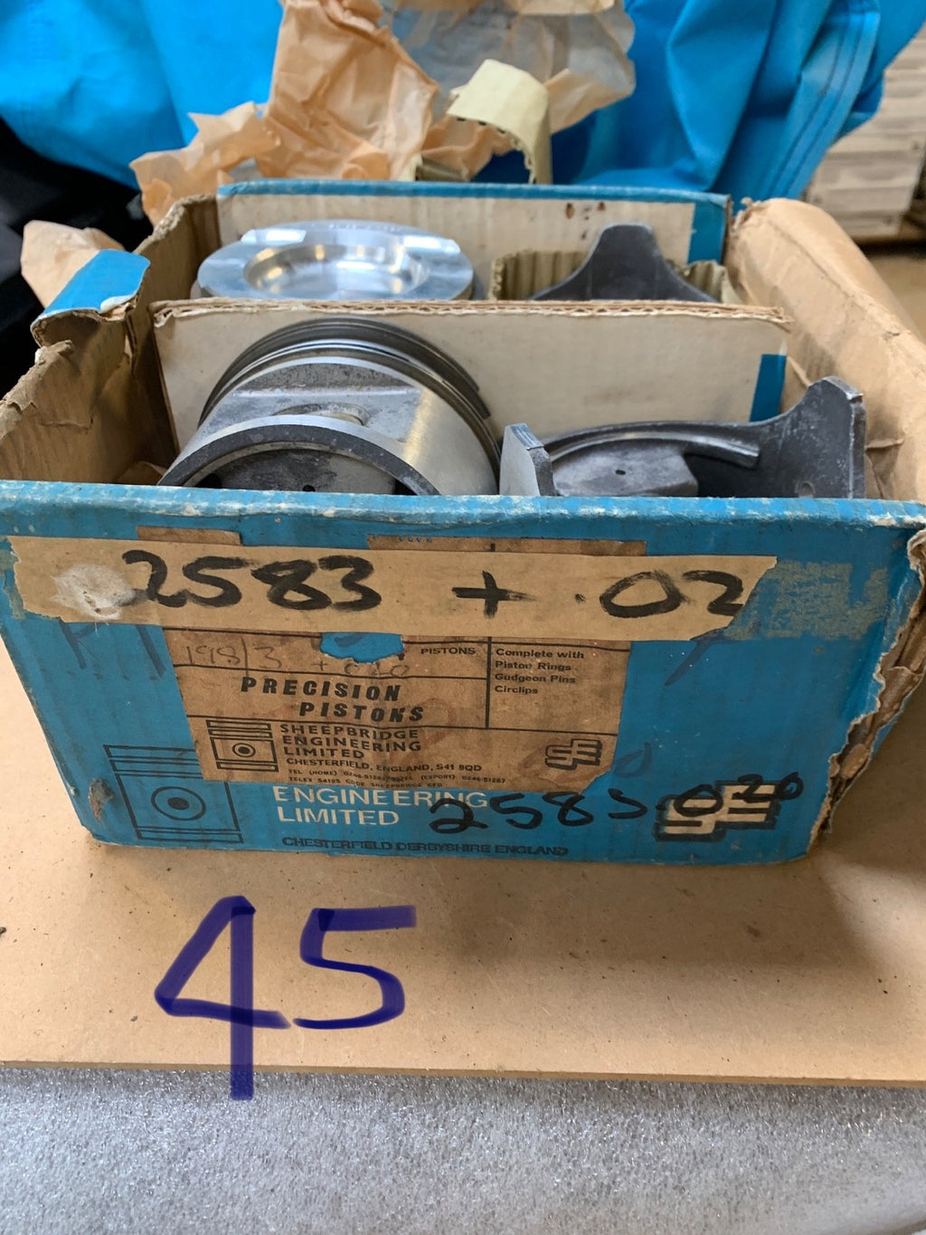 NOS 1966-1974 Ford Transit 1.7 V4 Piston Set With Rings 020" Bore 3.66" USA ￼ - Bluemoon Classic Parts