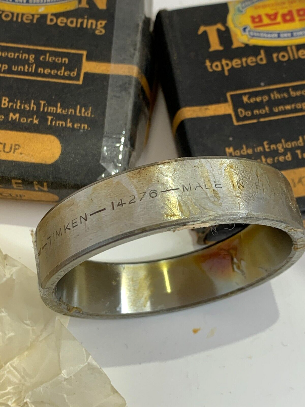 NOS One PAIR TIMKEN Bearing Cups 14276 Rear 1949-55 Aston Martin DB4 & Others - Bluemoon Classic Parts