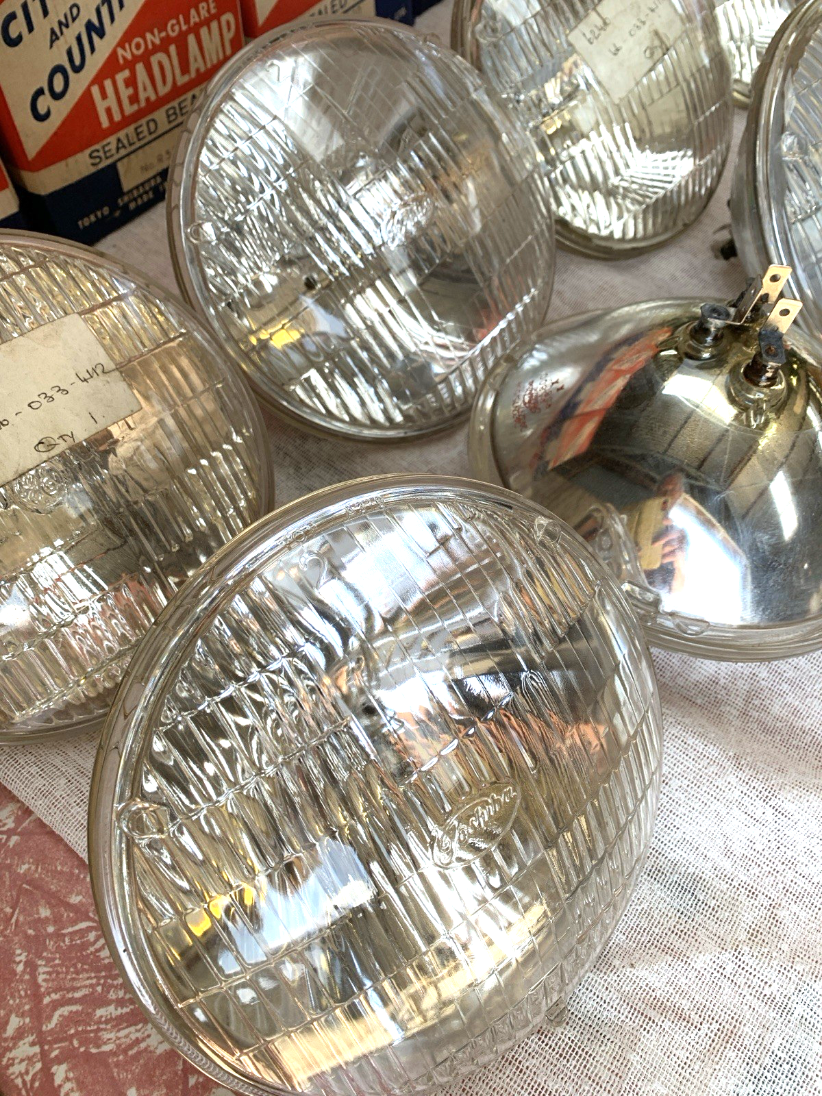 NOS Toshiba 7" Sealed Beam 3 pin 24V Headlamp In original Box - Made In Japan - Bluemoon Classic Parts