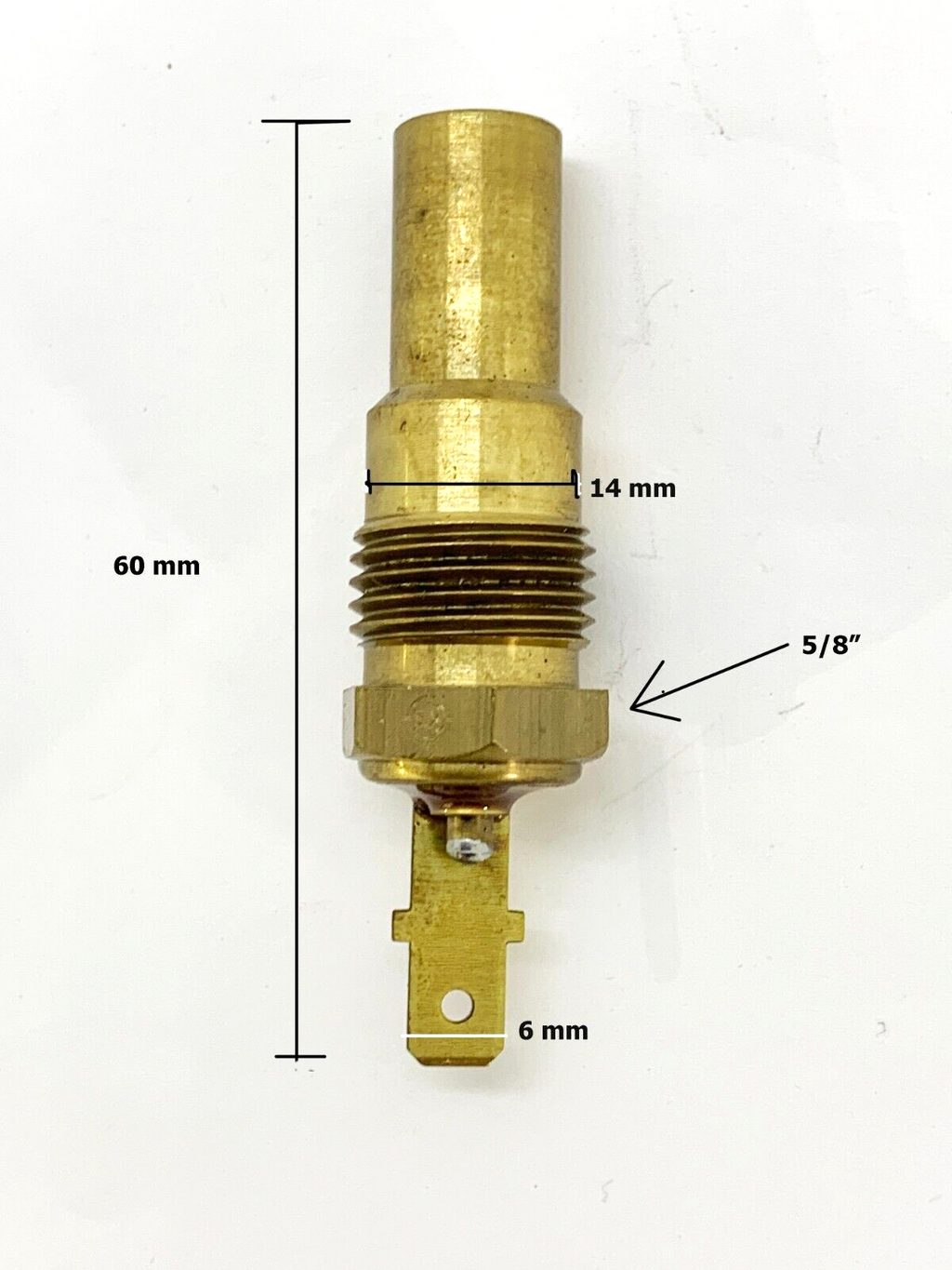 2 X NOS Universal Water Temperature Senders solid brass 1/8 NPT 14mm ID thread - Bluemoon Classic Parts