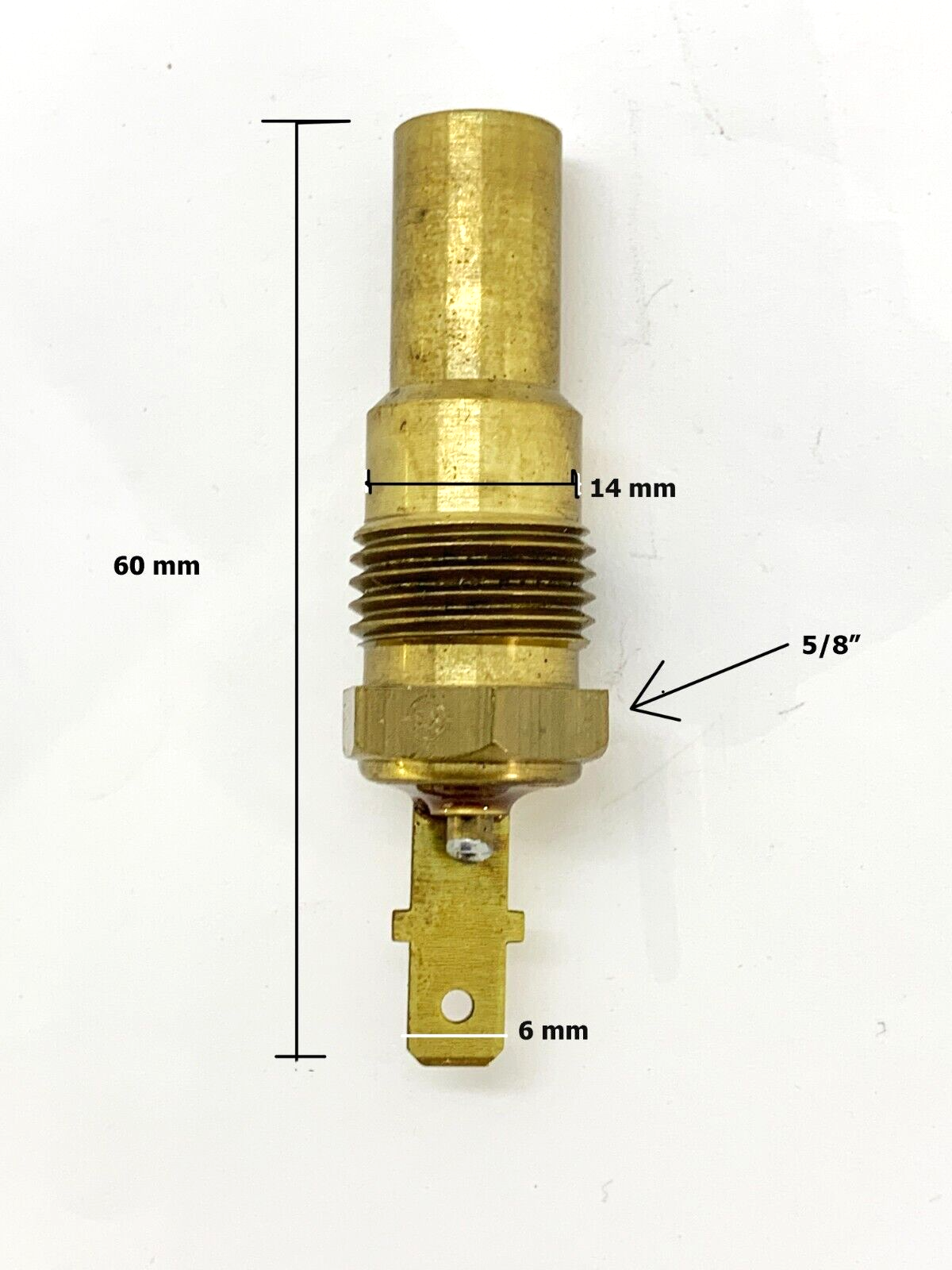 2 X NOS Universal Water Temperature Senders solid brass 1/8 NPT 14mm ID thread - Bluemoon Classic Parts