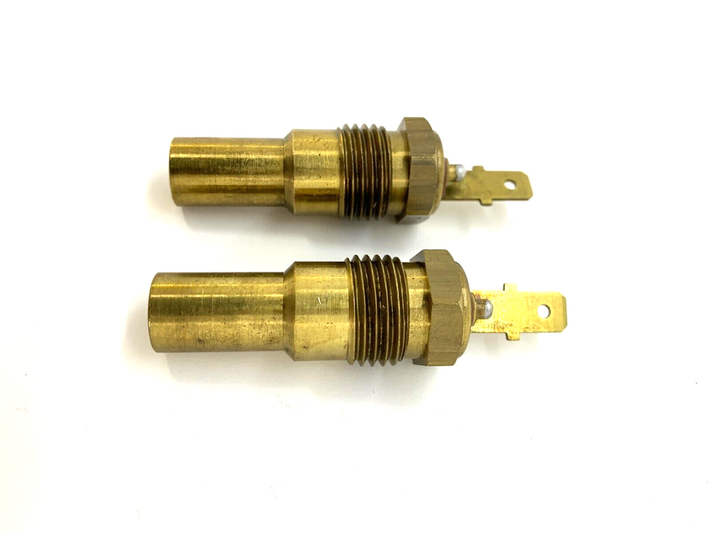 2 X NOS Universal Water Temperature Senders solid brass 1/8 NPT 14mm ID thread