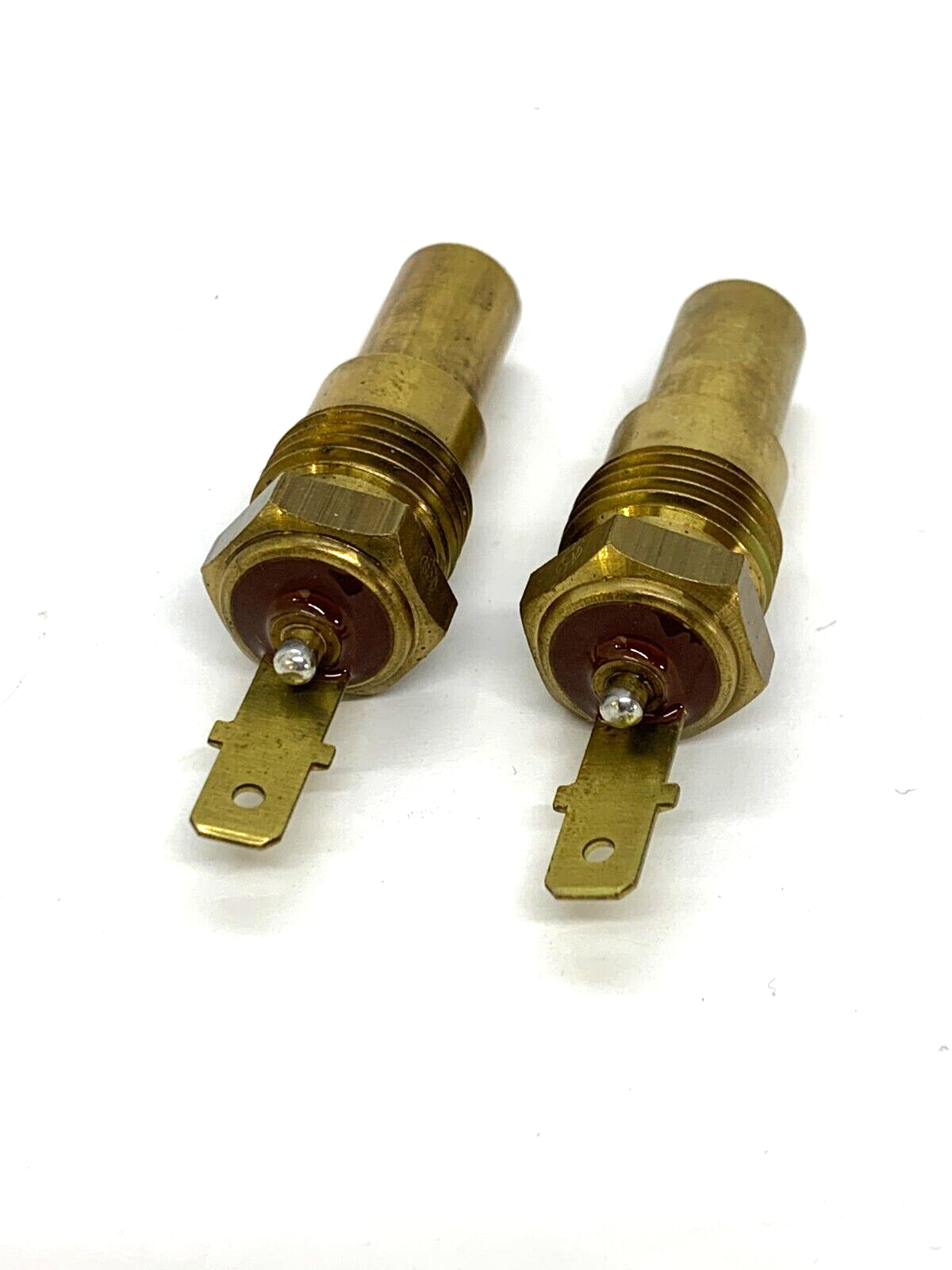 2 X NOS Universal Water Temperature Senders solid brass 1/8 NPT 14mm ID thread - Bluemoon Classic Parts