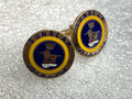 New Old Stock ONE PAIR of Enamelled Gold Plated Sunbeam Alpine Logo Cufflinks - Bluemoon Classic Parts